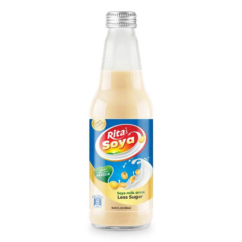 Vietnam Manufacturer 100% vegan  Rita Soya milk drink less sugar 10.05 fl oz glass bottle Non-GMO Soy Milk Drinks Soy Protein