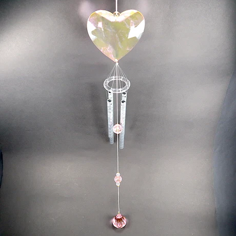 Christmas New Year Spring Decoration Transparent Colorful Acrylic Flower Heart Wind Chime