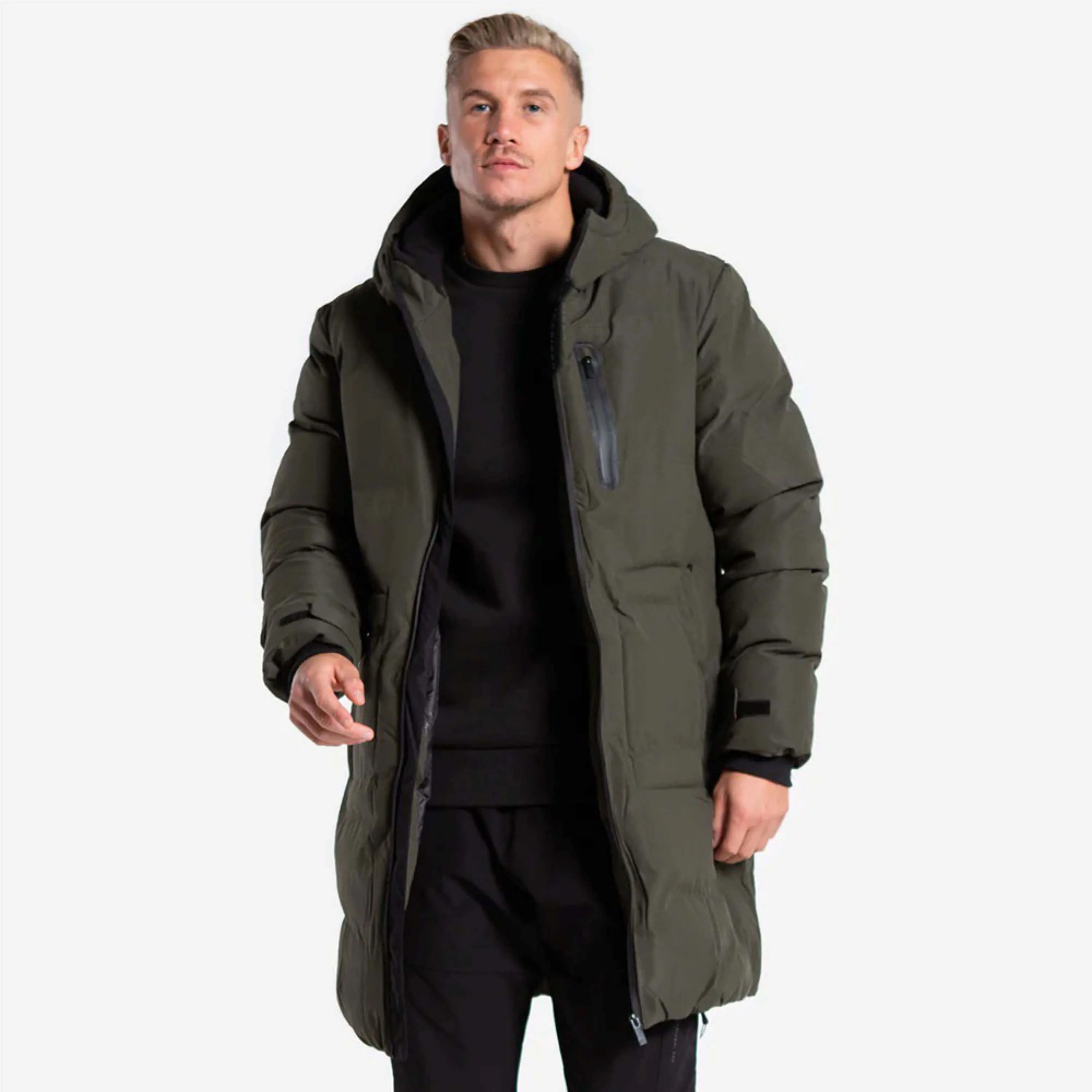 High Quality Mens Long Jacket with Insulated Lining and Durable Fabric for Winter Warmth