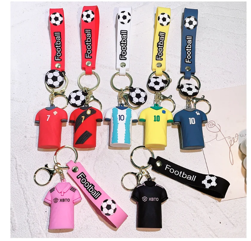 Wholesale Football Keychain Full 3D PVC Keychain With Many Colors For Your Selection Sports Souvenir Keychain