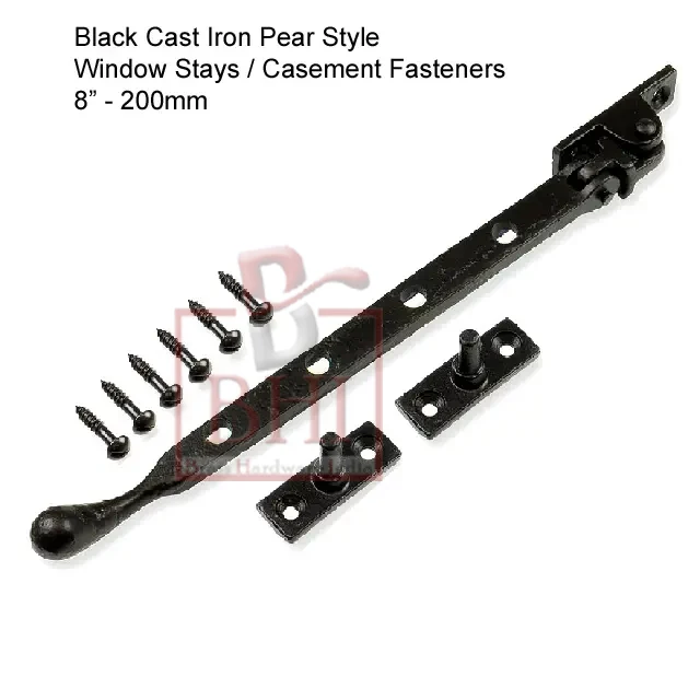 Black Antique Sash Window Casement Stay Pear 250mm Brass Window Stay Traditional Casement Window Stays & Fasteners Sash Handles