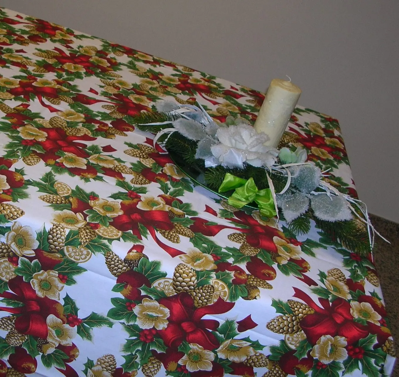 Christmas Design Table Cloth 100% Cotton Fabric 140x540cm for Big Tables Napkin Floral Design for Weddings