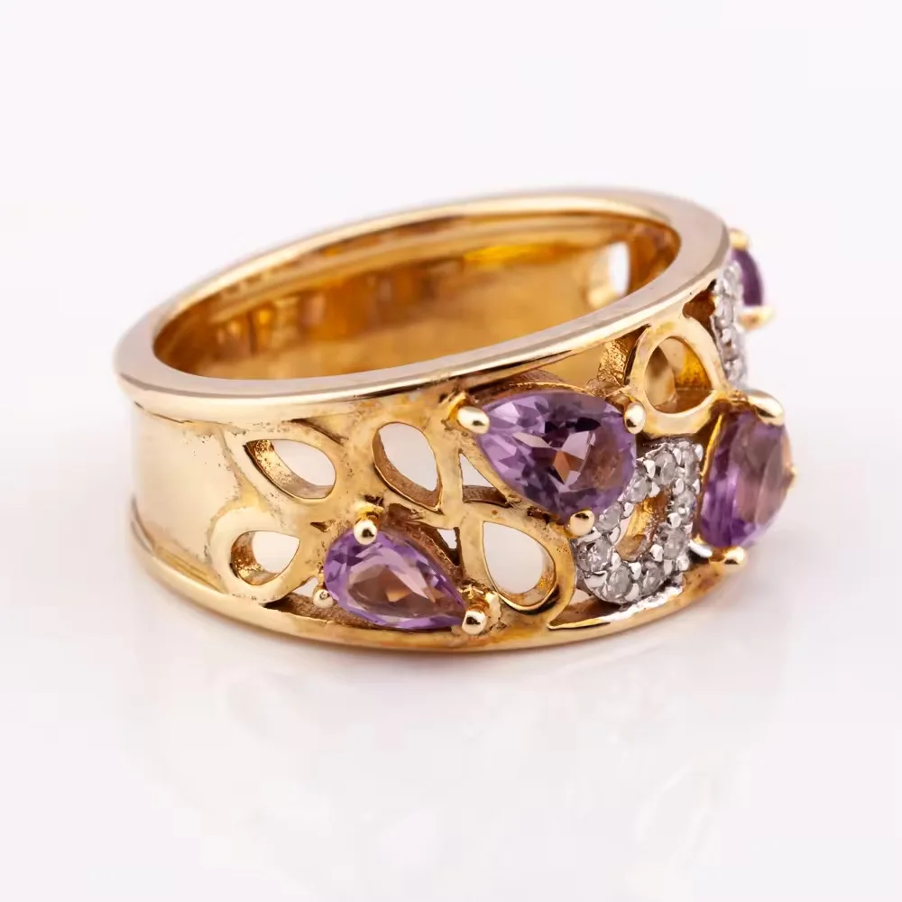 Real Stone Ring R-8249 Silver Jewelry Color Women Ring Jewelry Ready to Ship from Thailand Manufacturer by Bella Factory
