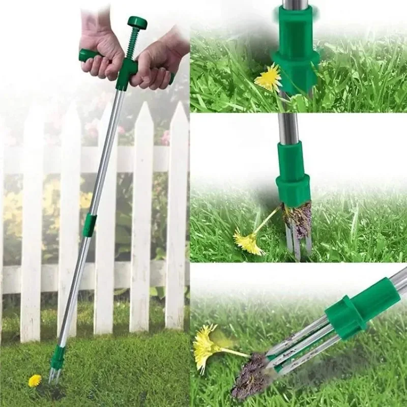 Gardening lawn weedpuller Garden Hand Weeder StandUp Long handle Weeding Claws Hound Dandelion Root Pulling Tools Picker Grabber