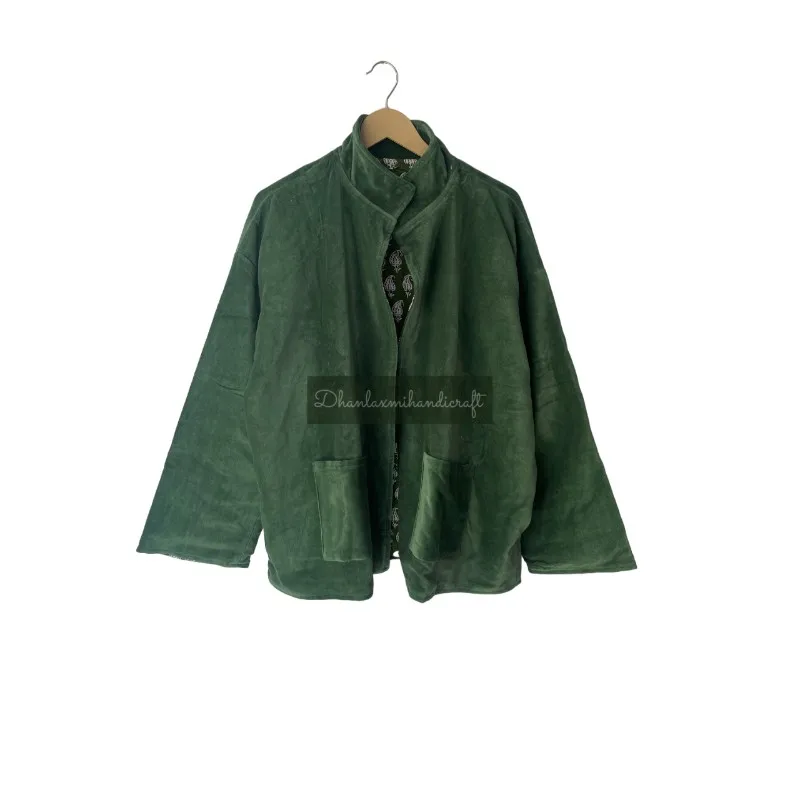 Wholesale Cotton Solid Colourful Velvet Jacket Coat Handmade Unisex Winter Jacket  Casual Wear Coat Jacket With In Side Lining