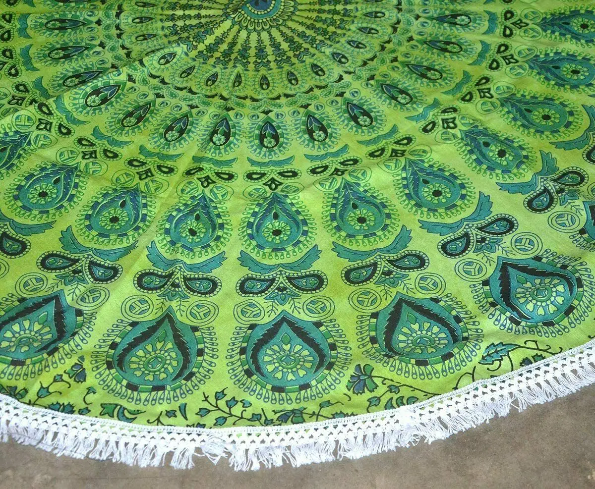 Beach Towel Wall Hanging Yoga Mat Woven Fabric Home Decor with Printed Mandala Pattern for Picnic Mat and Table Cover
