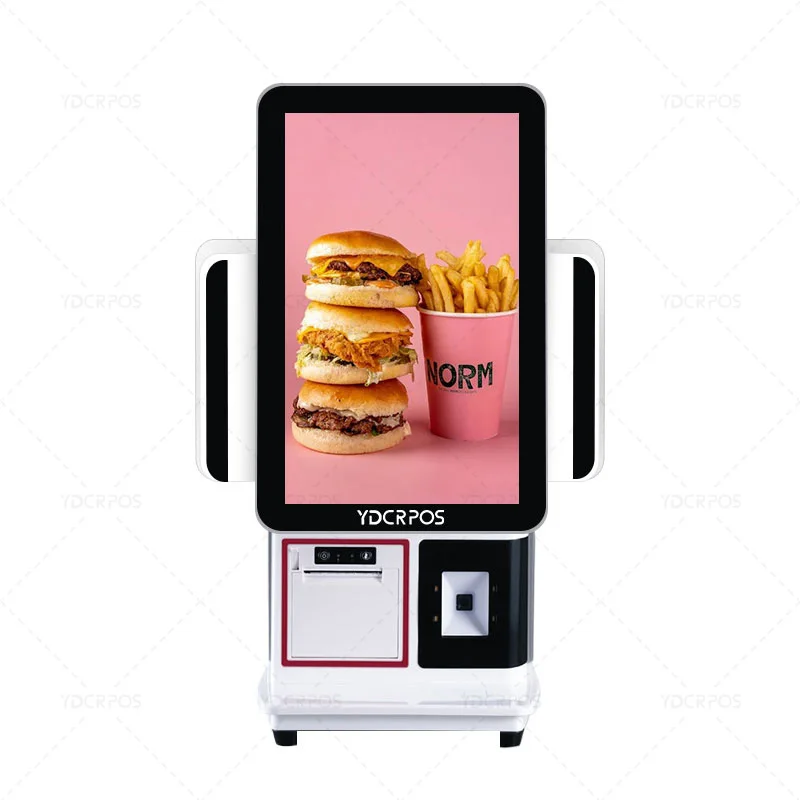 Self Serve Checkout Outdoor Mcdonalds KFC Terminal Floor Stand Wall Mounted Touch Screen Ordering Digital Interactive Kiosk