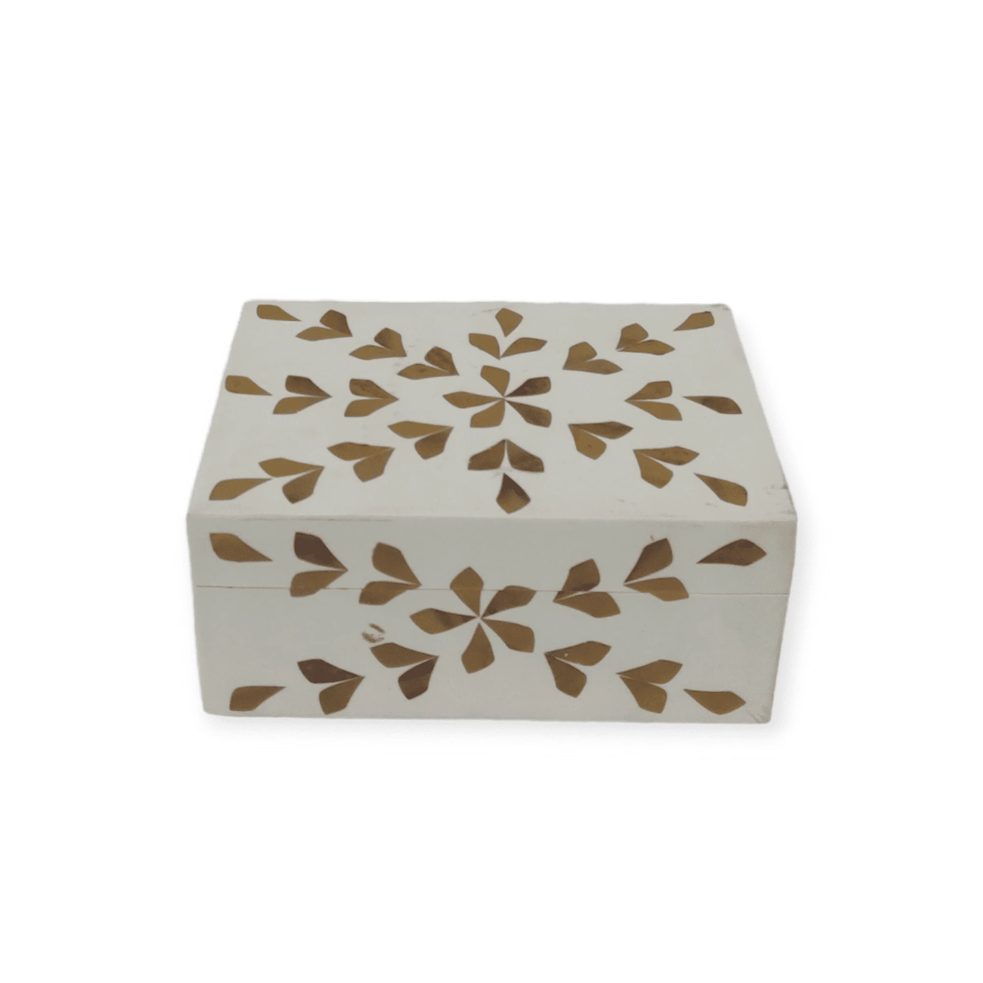 Custom Square storage box with Lid at Factory Price White & Brown Inlay Resin and MDF for Home Decoration & Holiday Gift India