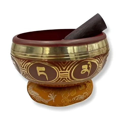 Elegant Brass Singing Bowl Nautical Style Singing Bowl With Mallet & Cushion Sand Casting Technique Tibetan Style Singing Bowl