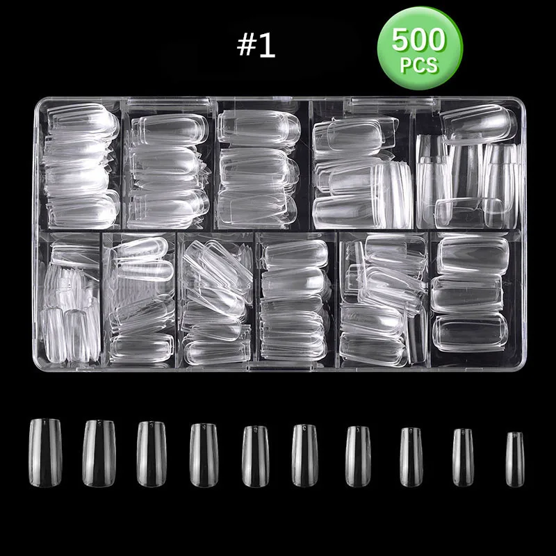 Wholesale no crease high quality press on nails faux nail artificial fingernails fashion transparent Nail Art set