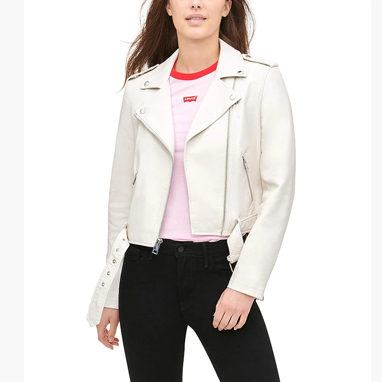 new design cowhide leather jacket women short Korean style slim pink pu small coat motorcycle leather jacket large size