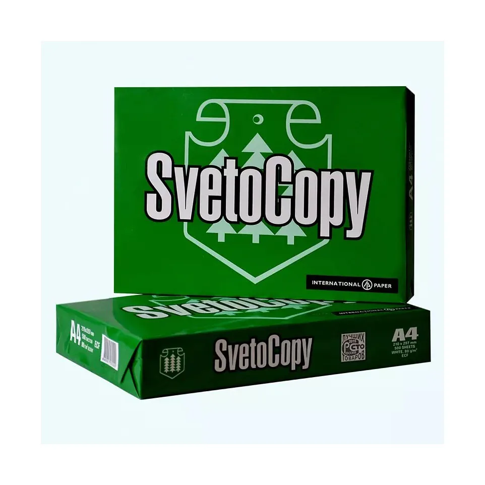 Sveto copy Double a A4 Copy Paper A4 70/75/80 GSM Ready to Ship 100% Pulp 80gsm A4 Paper 80gsm 75gsm 70gsm,80g / Colored FR