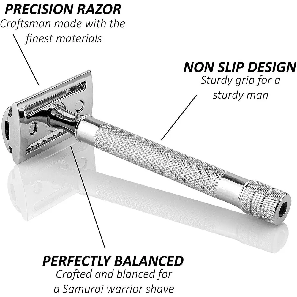 Professional Stainless Steel Full Black Parker Straight Barber Razor with Customized Logo and Packing