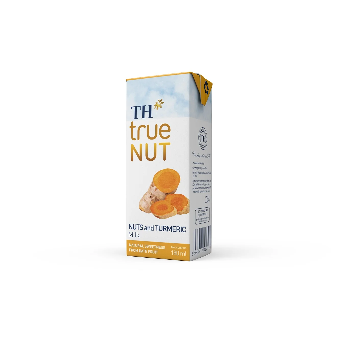 Nuts & Turmeric Milk TH True NUT 180 ml Natural Sweetness 9 Months Shelf Life Sterilized Box Blended Nut Milk