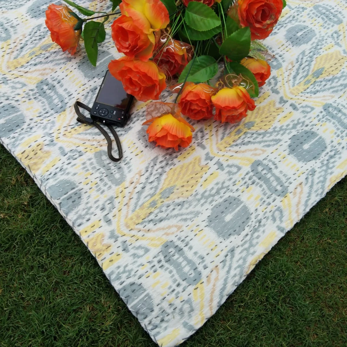 Pure Cotton Quilts Beautiful Print Sun Print Hand Block Print  Quilts Indian Handmade Cotton Baby Quilt