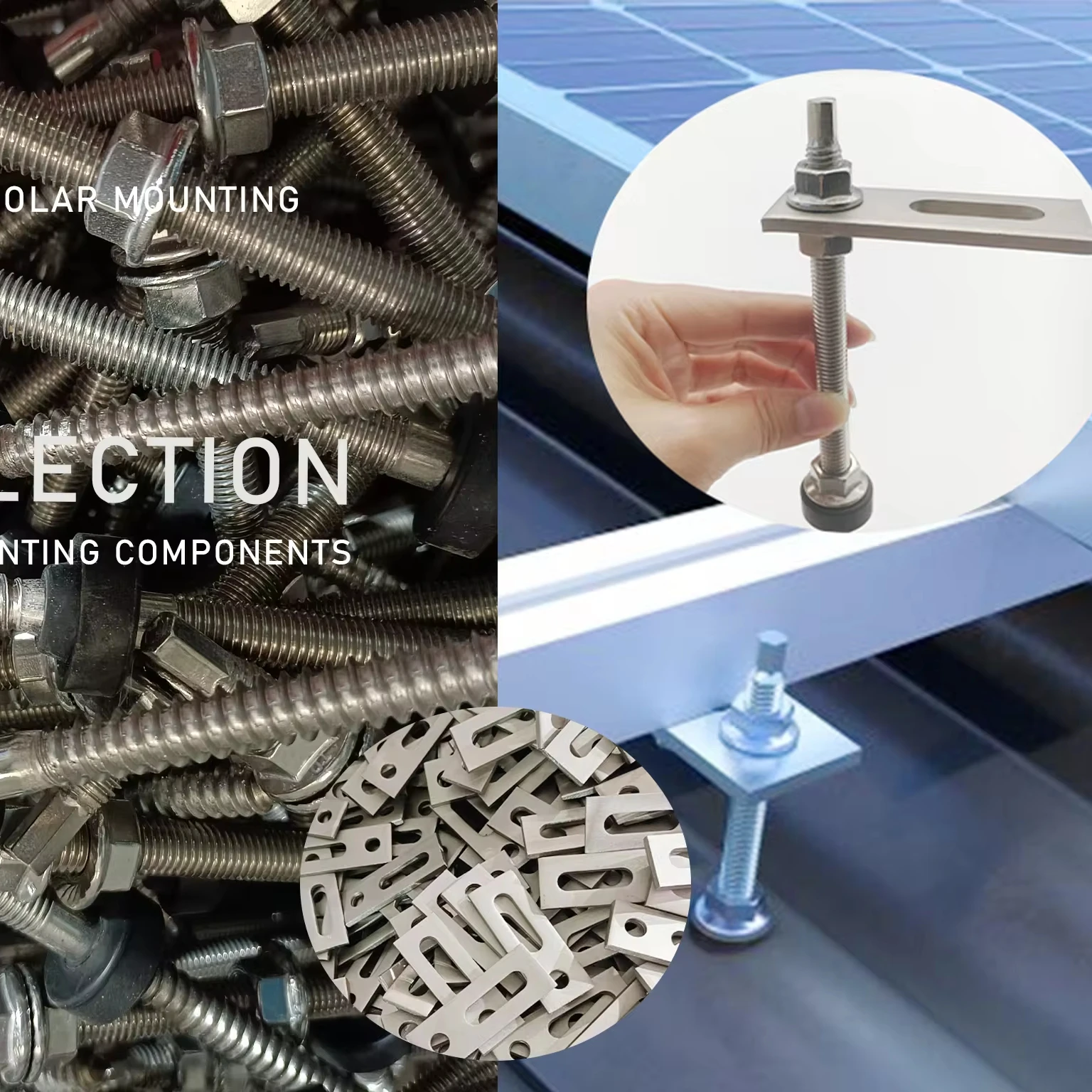 solar roof mount Solar Hanger Bolt with adapter PV Mounting Systems solar panel structure solar panel mount system
