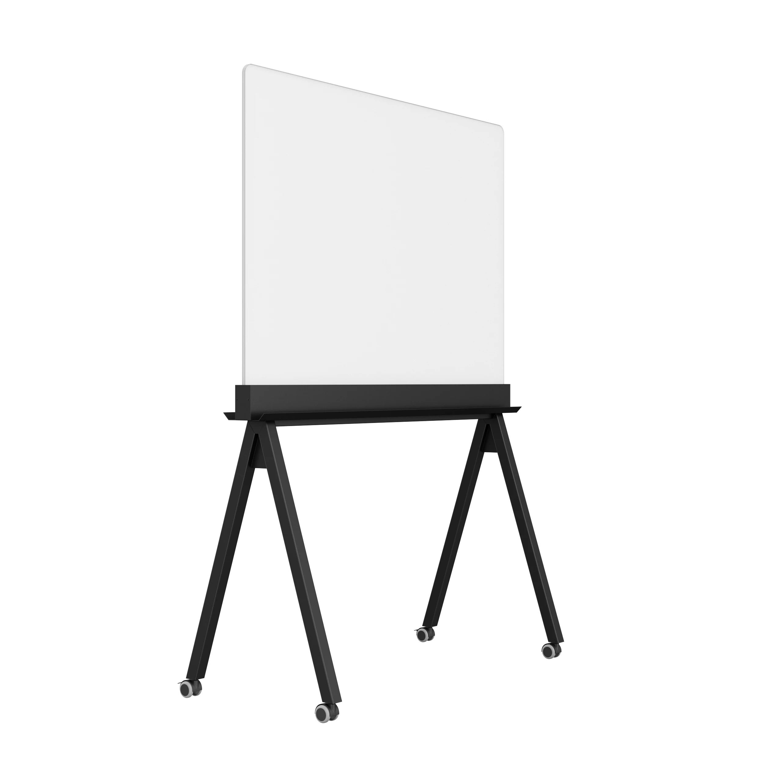 Mobile Glass Board 100 x 135 cm, 40 x 53 Dual-sided dry-erase Easy-to-clean, writable, and tempered glass surface