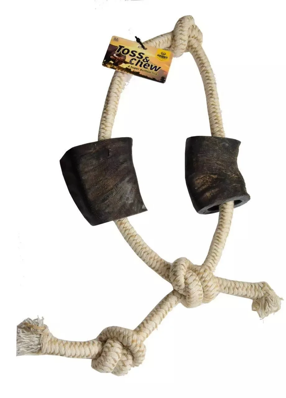 all natural water buffalo horn with rope toy for dogs chews treats high in protein and eco-friendly  from india BY OCEAN EXPORT