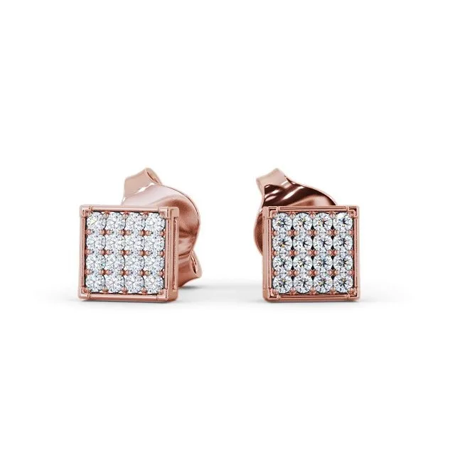 2023 Best selling Custom fine jewelry 0.20 CTW Square Lab Grown Diamonds Stud Earrings For Women Cluster Ladies Accents Earrings