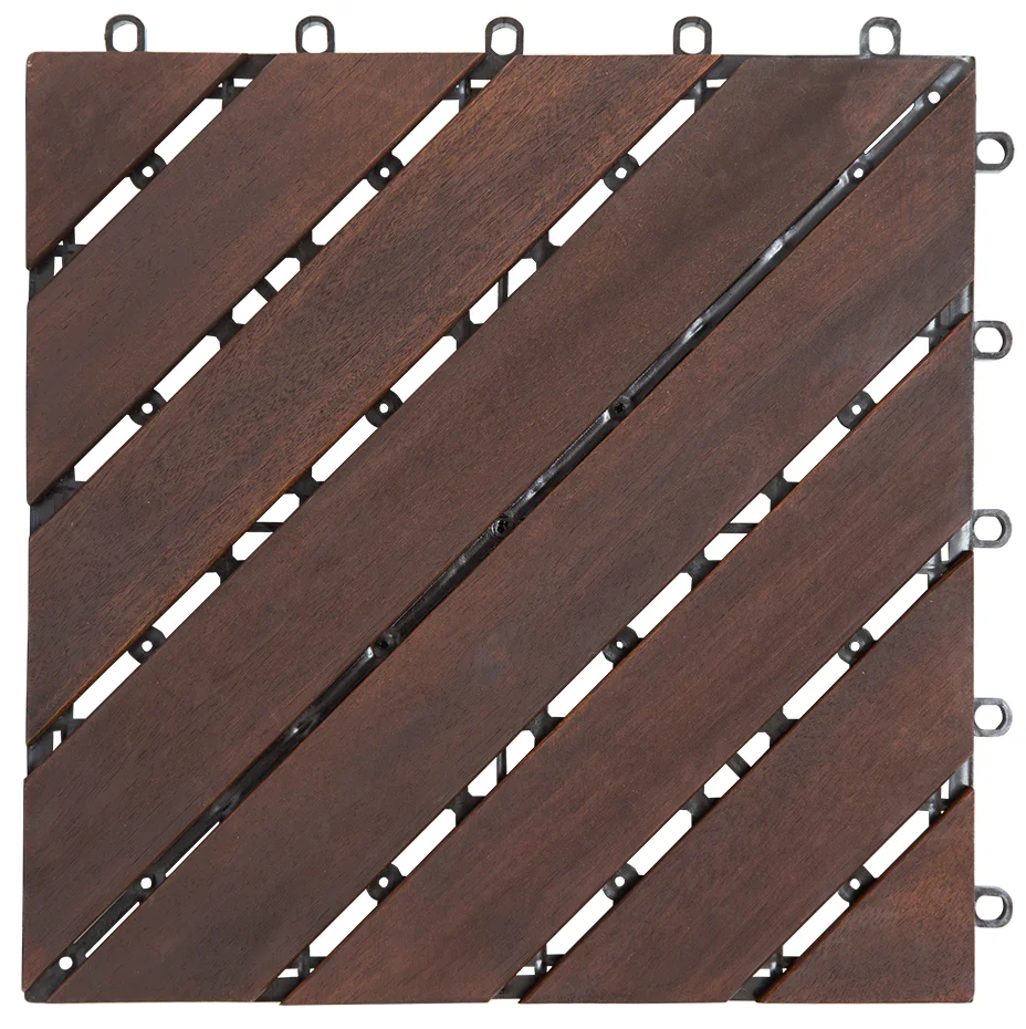 FGW-08SRS Acacia Wood Interlocking Deck Tile for Home Balcony Entry Back Yard Garden Landscaping & Decking for Home Decoration