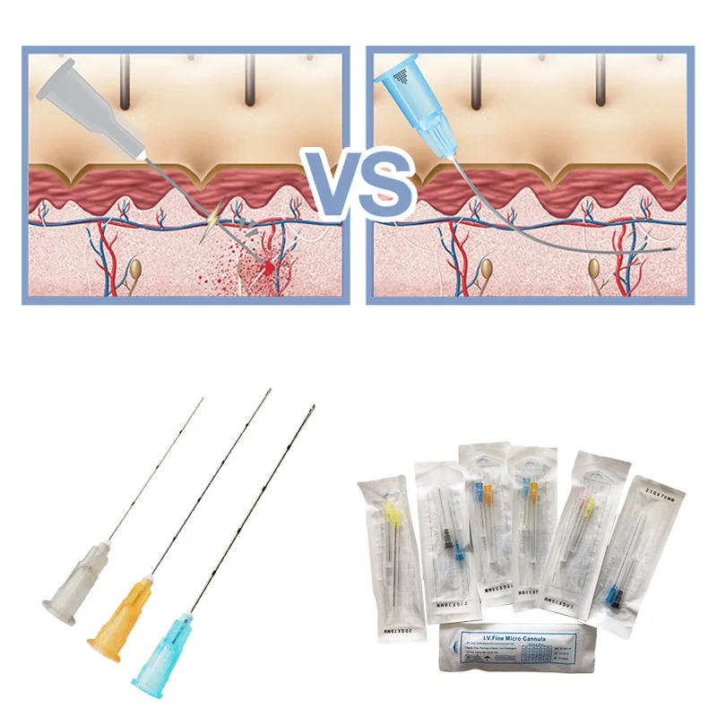 best 25g 70mm disposable blunt tip micro cannula for injectable buttock injection hyaluronic acid canula blunt