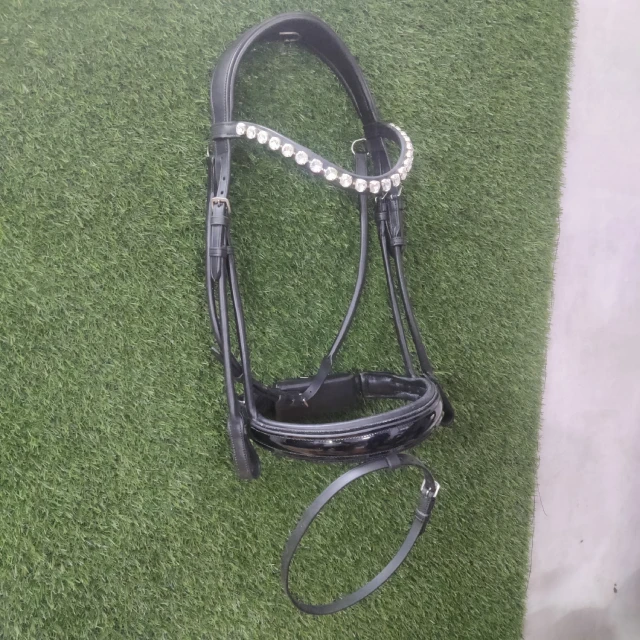 Best Quality Equine Bling English Leather Horse Bridle Crystal Brow band Saddle Horse Riding Harness wholesaler