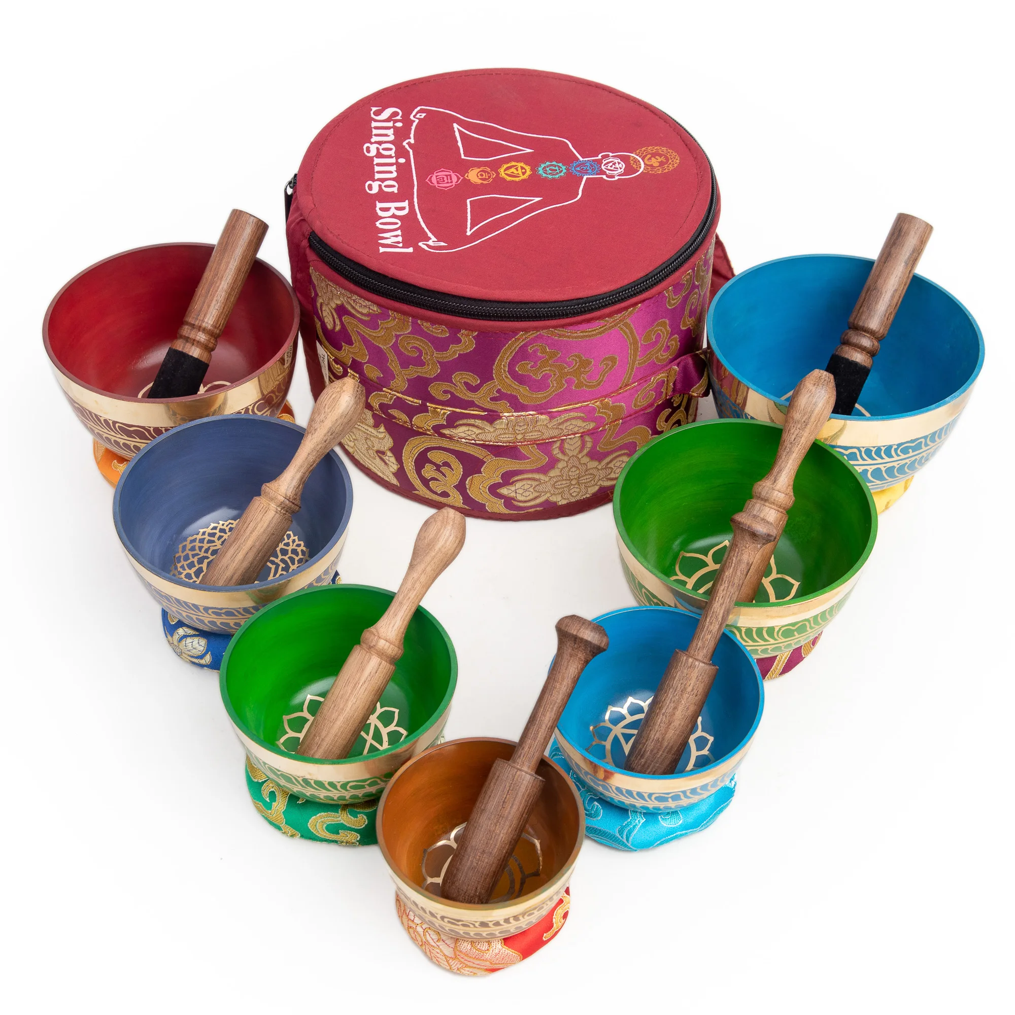 Handcrafted 7 Chakra Singing Bowl Set for Meditation and Sound Healing  Perfect for Spiritual Wellness