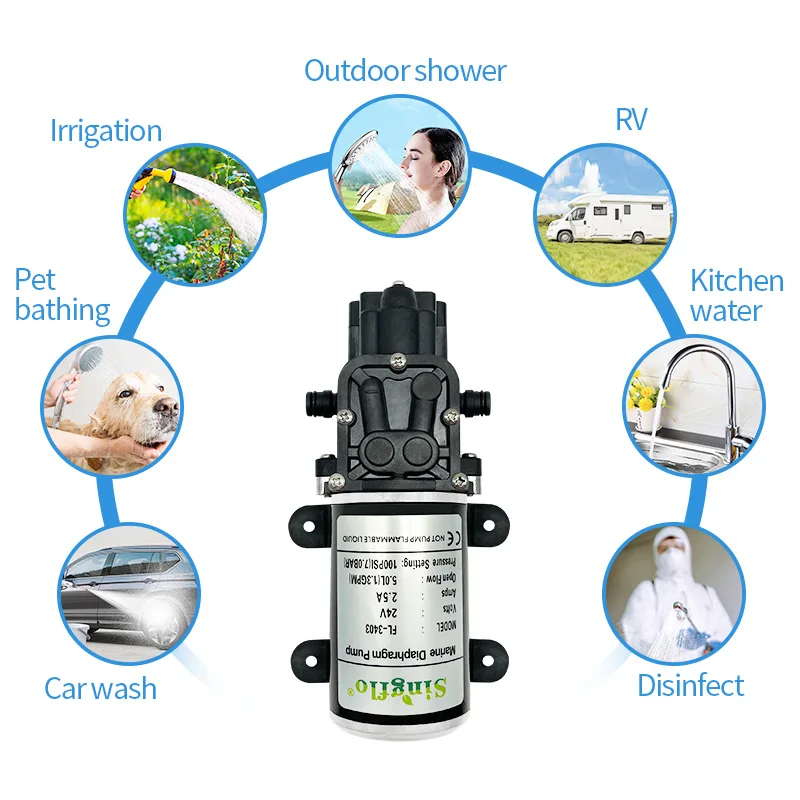 Singflo FL-3403 100PSI Agricultural Power Pump 24V 5.0LPM ATV sprayer pump