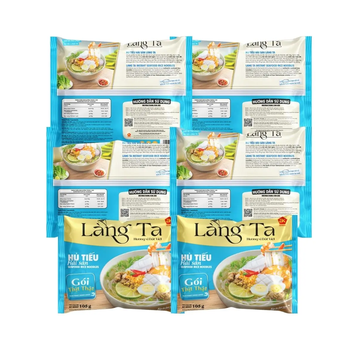 Instant Seafood Rice Noodles with real seafood sauce convenient meal ISO HACCP Vietnam factory OEM instant noodles cheap price