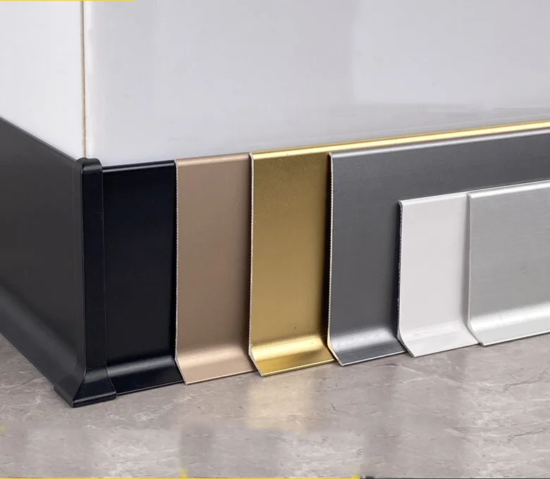 Factory price skirting board Aluminium profile Wall Skirting Board metal baseboard waterproof wall skirting board floor molding