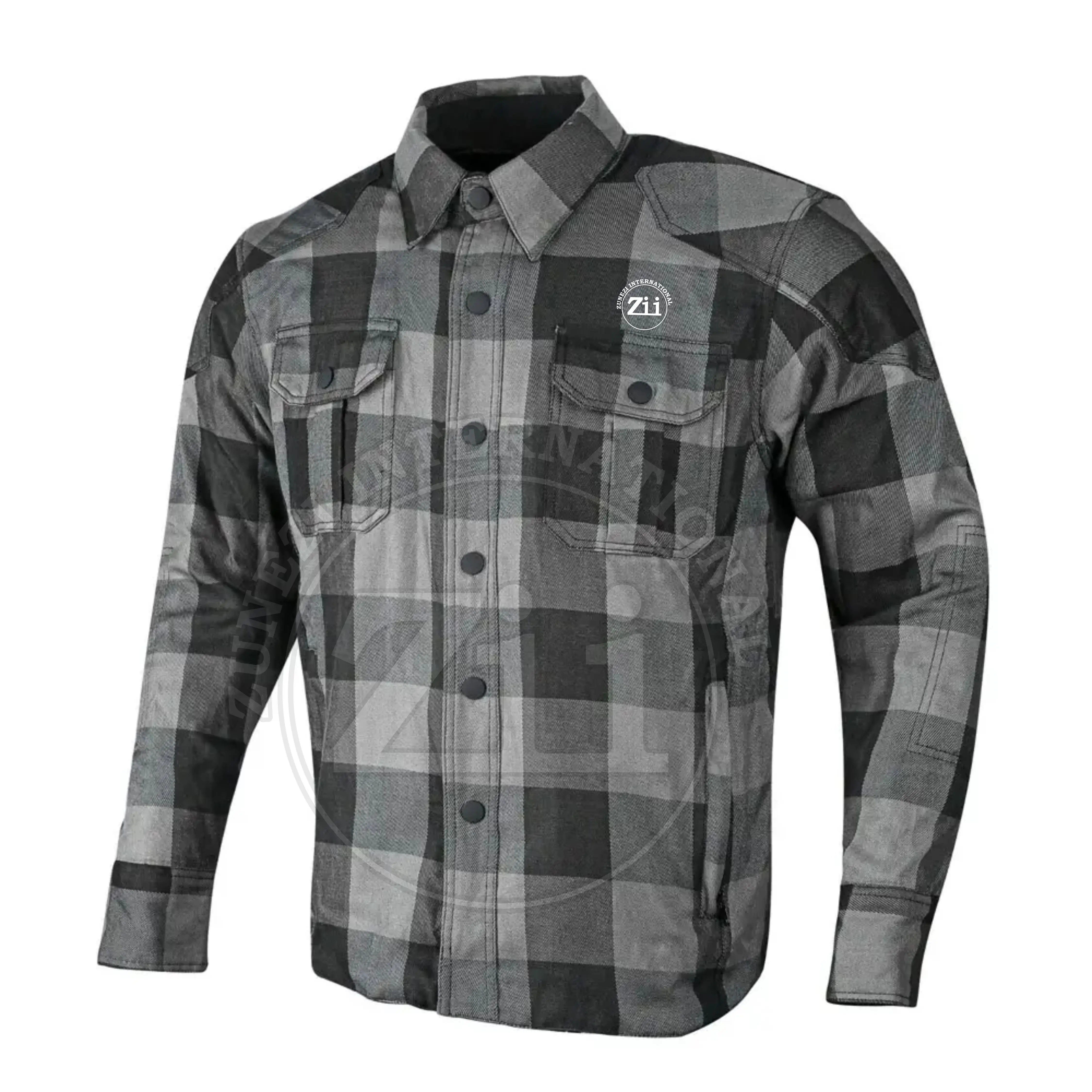 European Fit Fashionable Plaid Flannel Shirts Shirts With CE Approved Protectors Biker Shirts For Men with protection