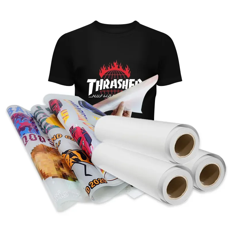 Free Sample DTF Film Hot Cold Peel Heat Transfer Film PET Film DTF 30cm 60cm Printing for T-shirts Clothing Single/Double matte
