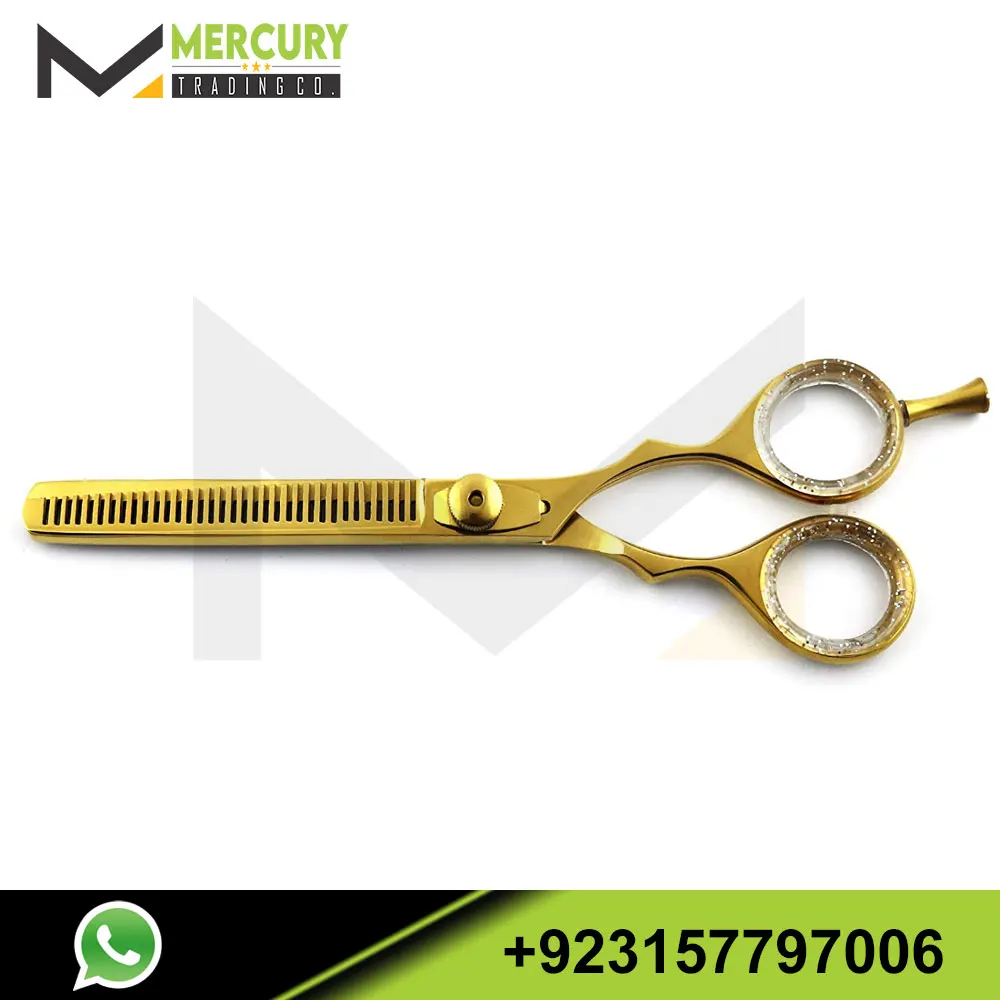 Professional Gold Barber Double Thinning Shears 6' Salon Hairdressing Hair Cutting Trimming Scissor