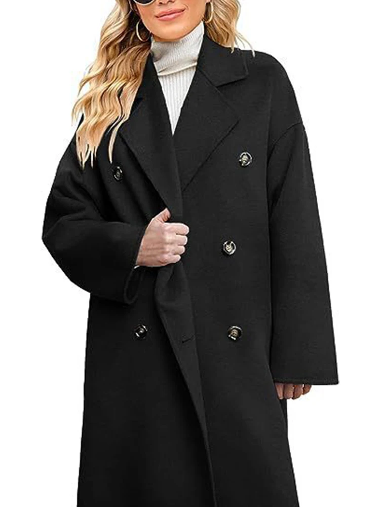 Wool Blends Women Winter Coat Fashion Jacket  Cotton Long Wool Jacket Women Autumn Winter 2023 Collar Double  Wool & Blends