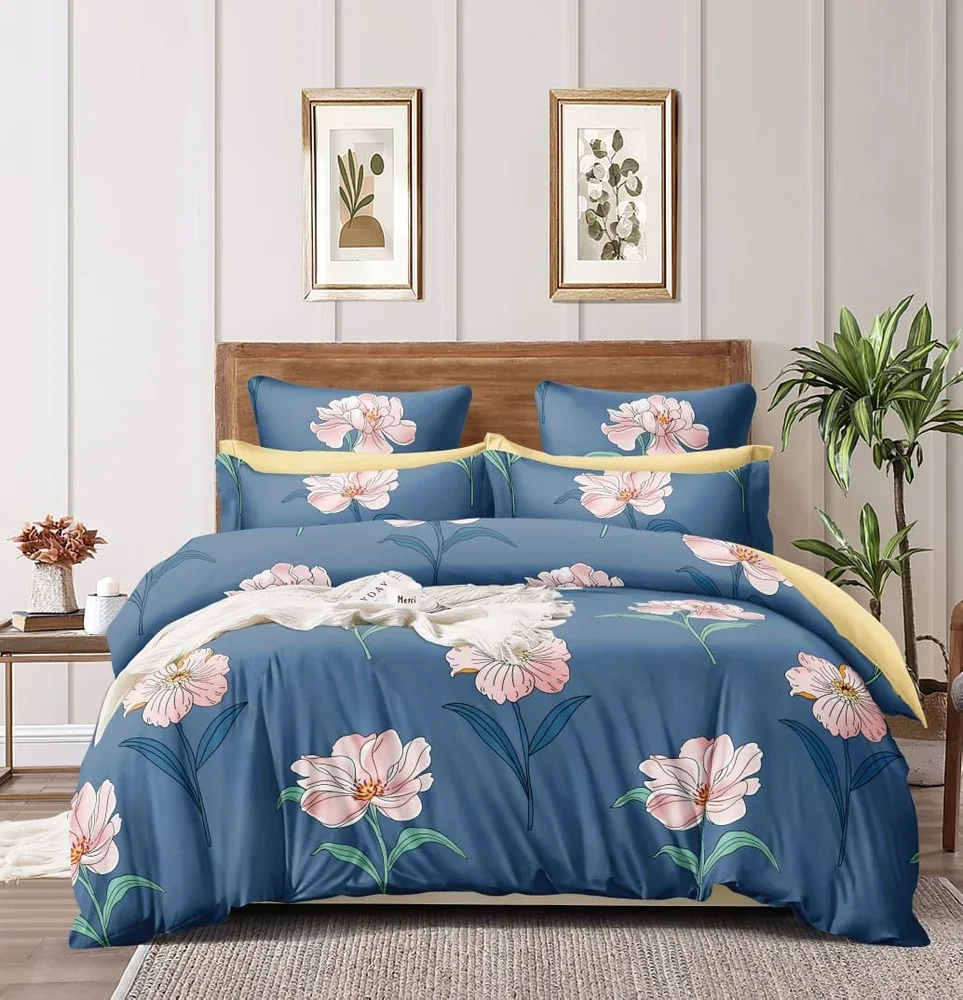 Modern Floral Cartoon Striped Animal Marine Pattern 100% Cotton Fitted Bed Sheets & Pillowcase Sets for Hotels