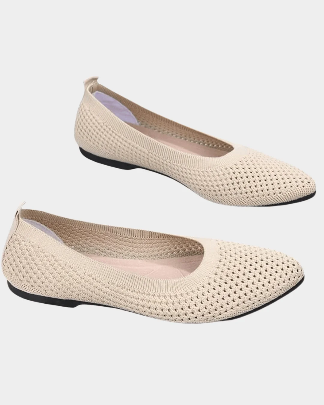 Breathable Knitted Pointed Toe Flats