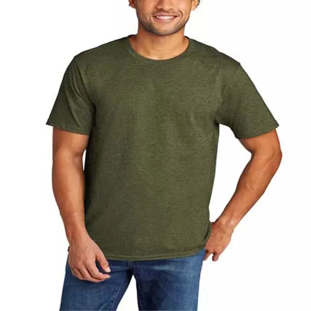 Custom OEM Embroidery Printing Logo 100% Cotton Fashion Cheap Casual Blank Men Summer Crewneck Army Green Man T Shirts 2022