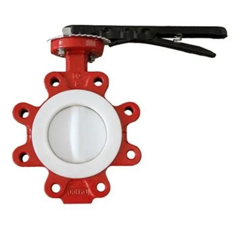KEFA PN6 DN50 2inch PTFE Ductile Iron Lever Manual High Performance Lug Butterfly Valve