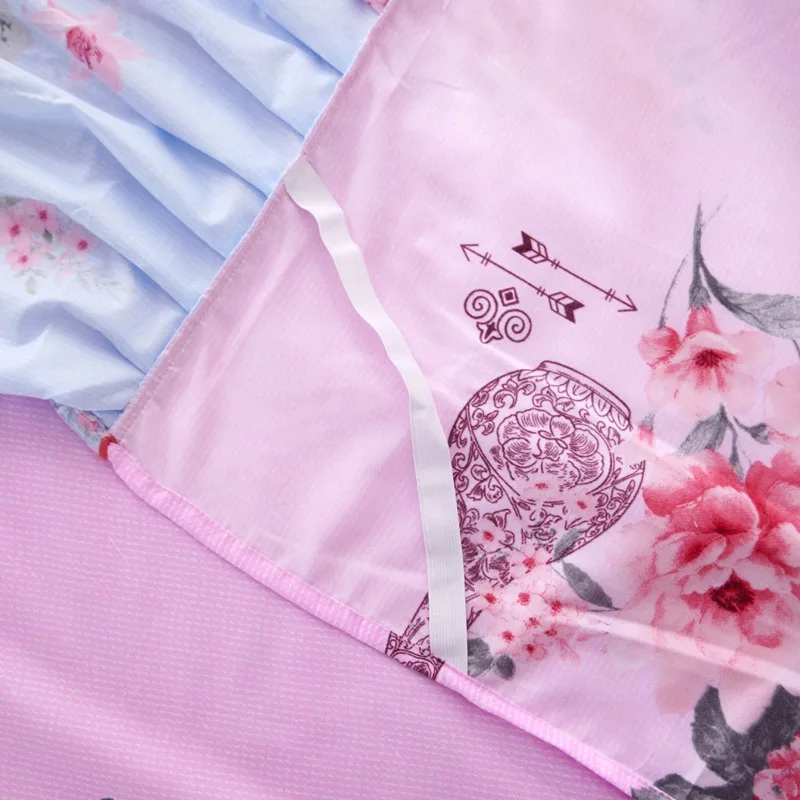 Quilting Bedding Pleated Bed Skirt Luxury cotton 2 pillow case+bed skirt set  romance princess Lace Bed Skirt