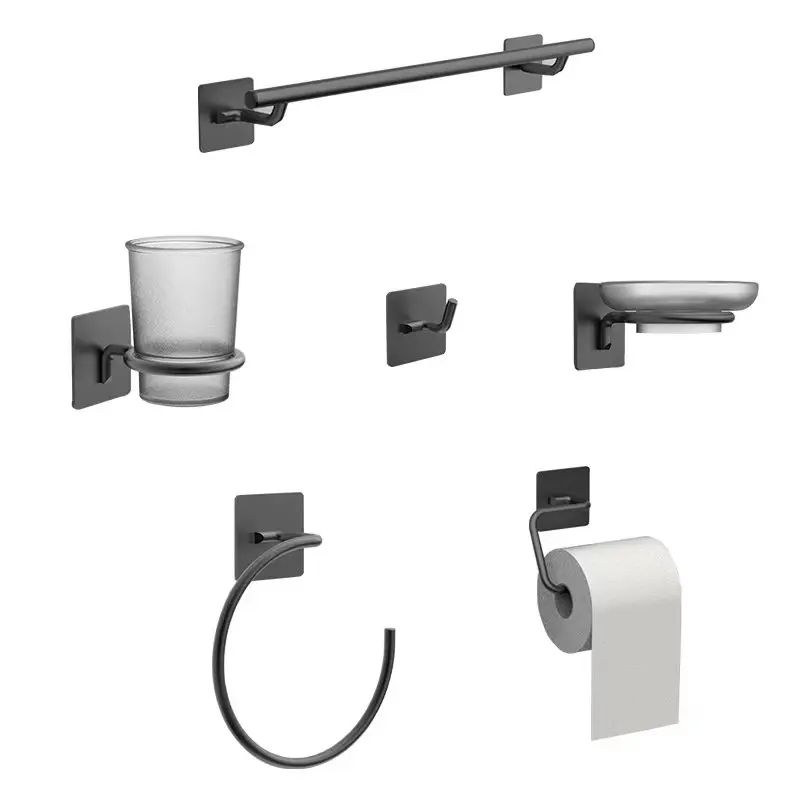 FAAO OEM Modern Accessories Bathroom Decor Luxury Toilet Stainless Steel Bathroom Accessories 6 Piece Set