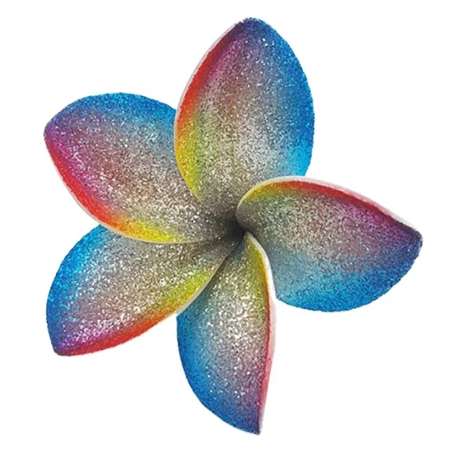 Handmade Handcraft Best Seller Selling  High Grade EVA foam hawaiian plumeria frangipani flower with special brush pattern print