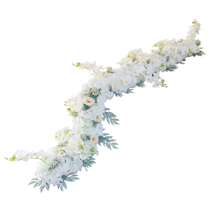 New wedding stage background wall decoration artificial flowers runner flower row