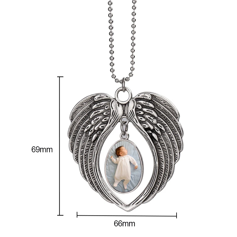 Sublimation Blank Metal Heat Transfer Coating Printable Photo Customized Angel wings Ornament
