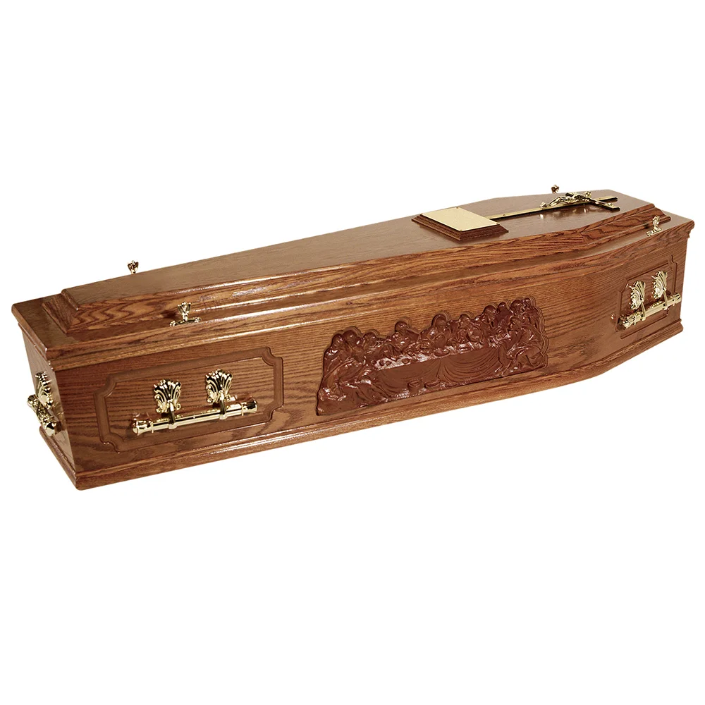 European Style Solid Wood Coffin Casket for Adult Funeral Cremation Standard Wooden European Coffins