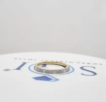 Трендовый 0.40ctw Белый D VVS Moissanite бриллиантовое кольцо Вечность с 14k желтое золото полная вечность
