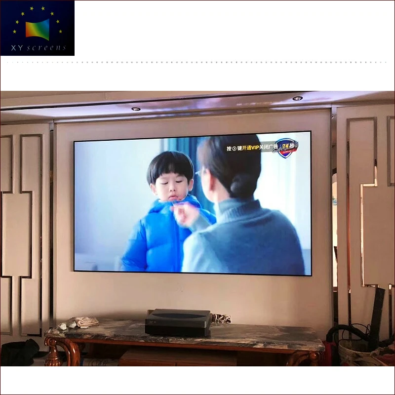 xyscreen 150 inch alr screen for 4k ust projector with 12mm aluminum alloy thin frame ZHK100B-PET Grid