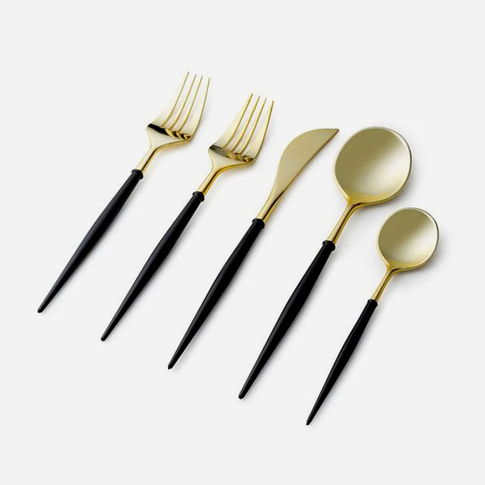 New Design Food Serving Utensil Fancy Western Style full hammered dinnerware set silver  Platted Stainless Steel Cutlery Set