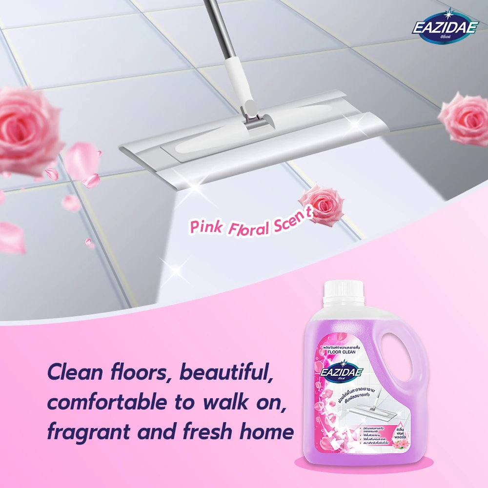 EAZIDAE FLOOR CLEAN 1000 ML. PINK FLORAL SCENT THAI PRODUCT