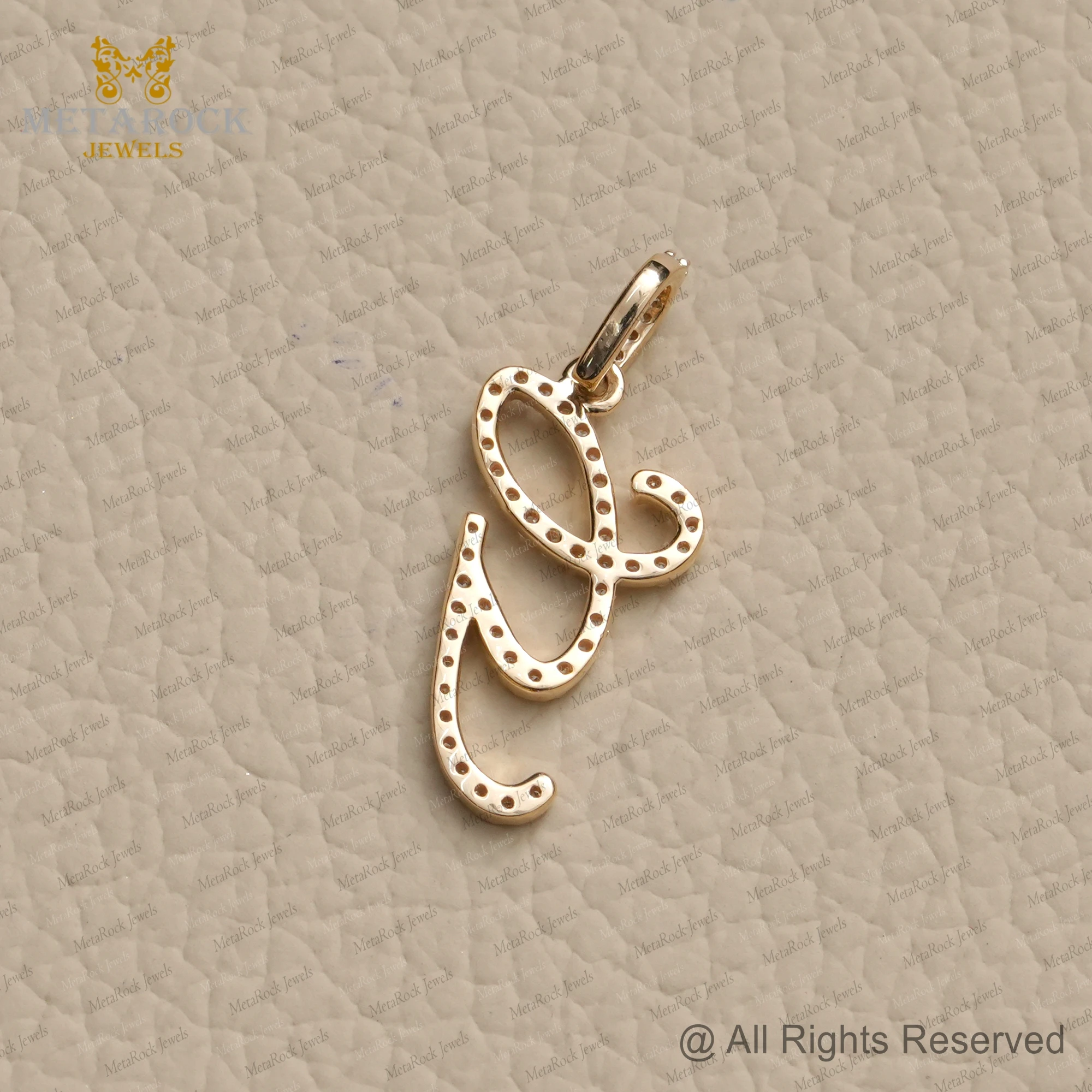 Solid 14k Yellow Gold G Initial Pendant Handmade Pave Diamond Jewelry Top Quality  G Letter Name Pendant Gold Diamond Jewelry