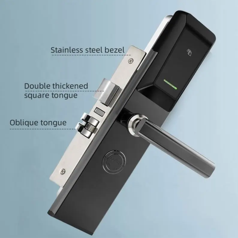 High quality Security Electronic Card Key Smart Hotel Door Lock With RFID Management Software System